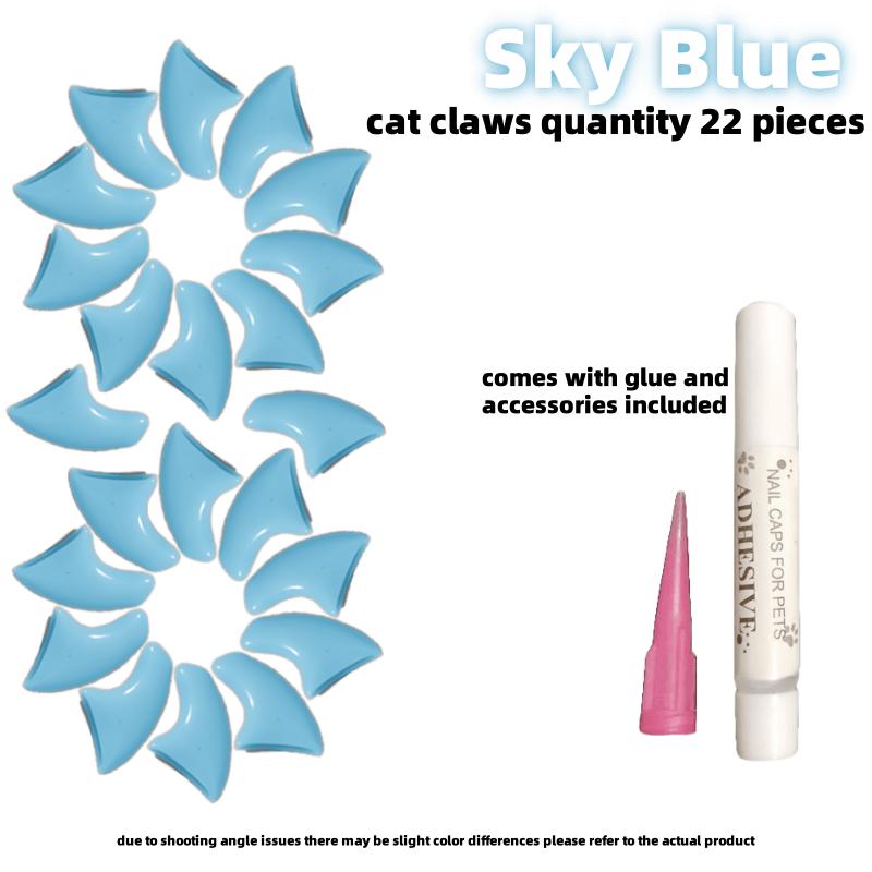 20 Stück Schicke Kratzfeste Haustier-Nagelkappen für Katzen - Strapazierfähiges PVC, Nicht-Elektrisch, Modisches Katzenzubehör-Set