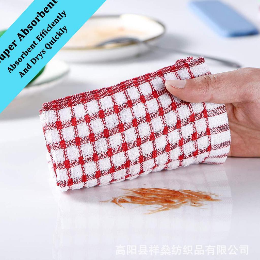 Terry Tea Towels 10Pcs Kitchen Tea Towels Absorbent Lint Catering Restaurant Cloth Dish Towels Cleaning Cloth Kitchen Cleaning