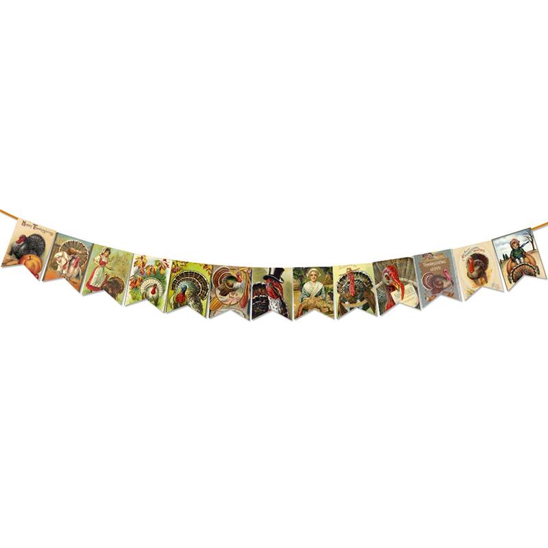 

BHBL Fall Paper Banner Vintage Turkey Banner Hanging Decorations for Autumn Thanksgiving Day Party Decoration China Mainland
