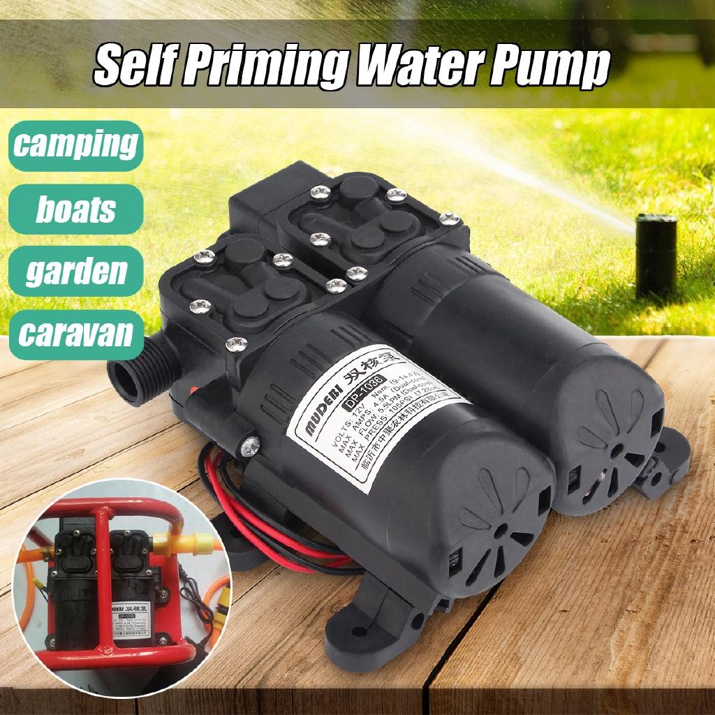 4.5A 12V Dual Electric Motor 5.5LPM 105PSI High Pressure Self Priming Diaphragm Water Pump For Home Garden Boat Caravan Marine Pump