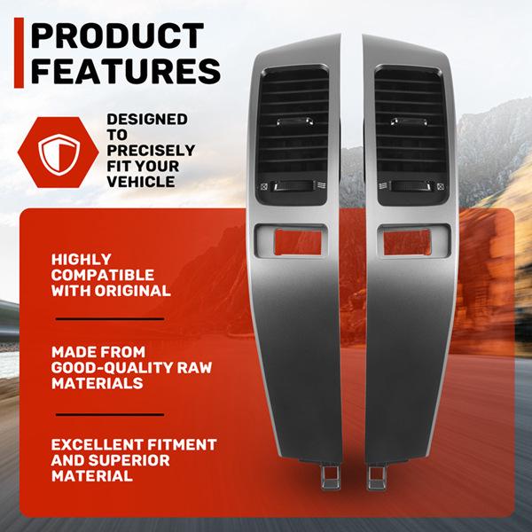 1 Pair Black and Silver ABS Car A/C Vent Panel