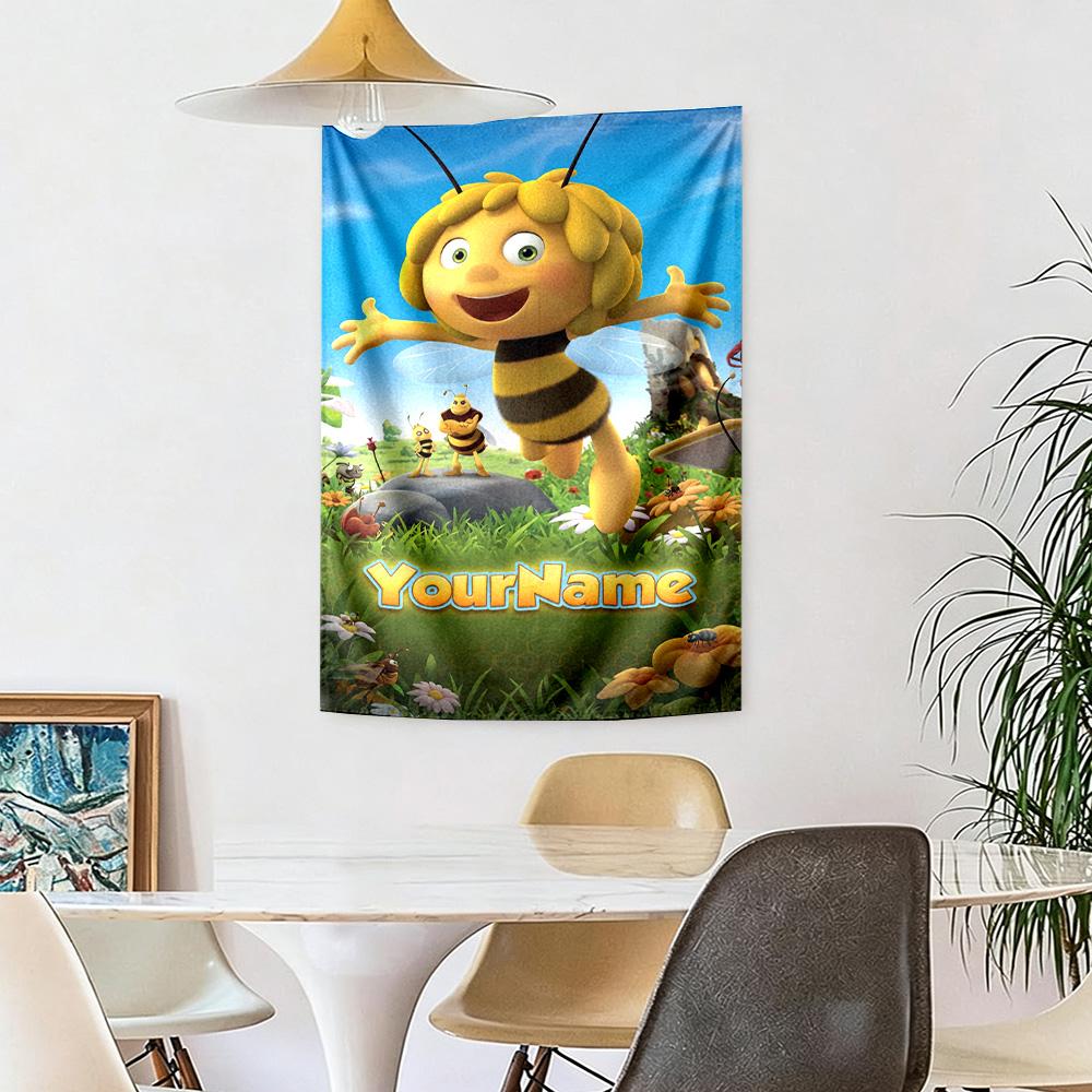 Biene Maja Custom Your Name Wall Decor Tapestry Art For Pet Memorial Birthdaywedding Party Backdrop Family Gift