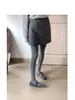 Women's Gray Woolen Skirt & Baseball Jacket Set - Korean Academy Style