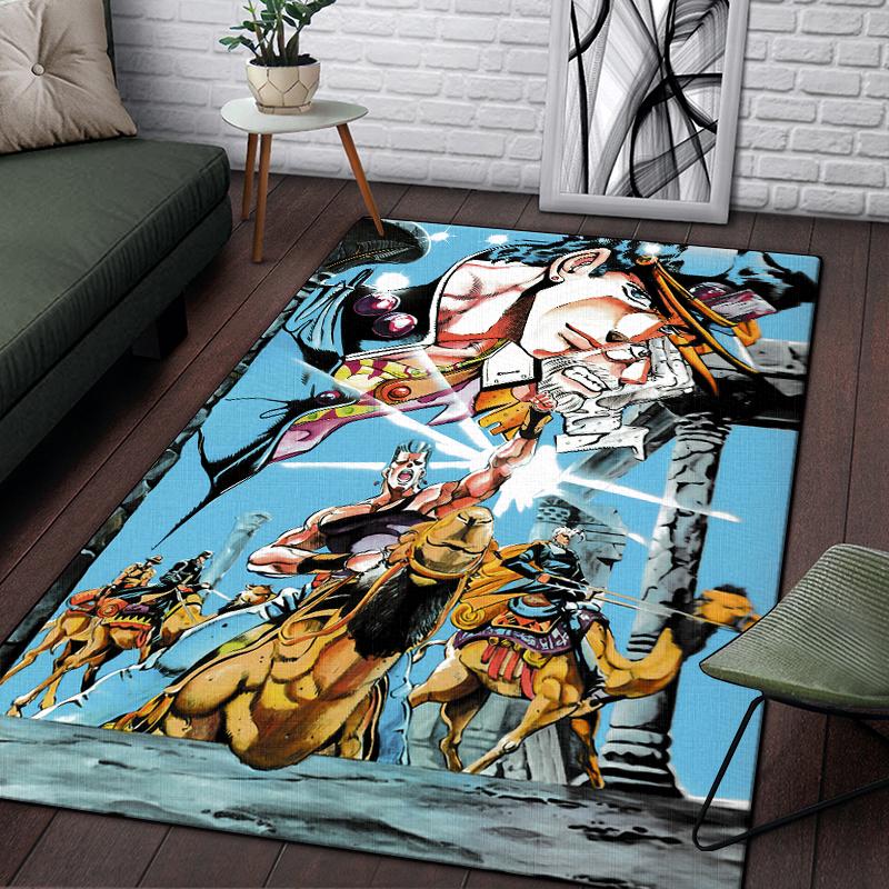 Jojo Anime piękny obraz dywan do salonu duży dywanik czarny miękki dywan maty do dekoracji domu dywaniki Boho piknik