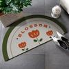 Small Fresh Soft Diatom Mud Foot Pad Semicircular Bathroom Absorbent Floor Mat Ins Household Bathroom Door Quick Drying Mat