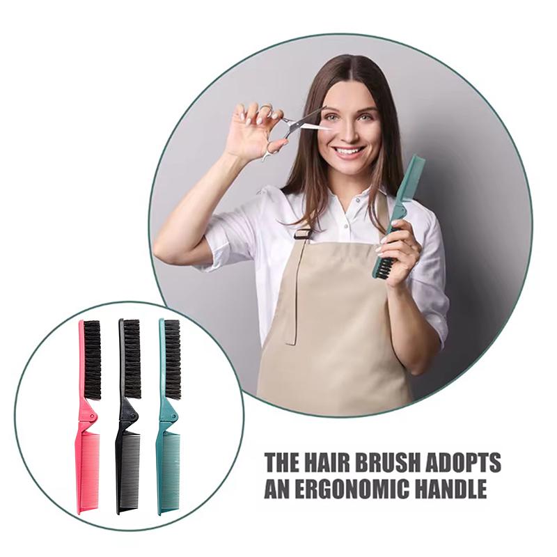 1Pcs Double Teeth Folding Comb Hair Brush Portable Hairstyle Travel Hairbrush Head Massager Salon Portable Styling Tool