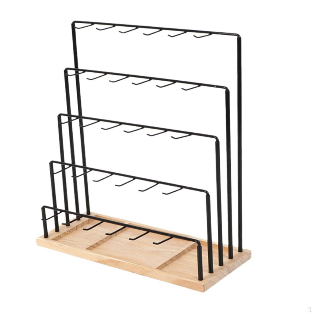 5 Etagen Ohrring-Präsentationsständer Halter Schmuckaufhänger Rack Organizer mit Haken für Geschäft Fotografie