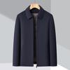 Men's Winter Wool Coat with Detachable Down Liner - Thickened, Double-Sided, Short, Lapel Style for Middle-Aged Men