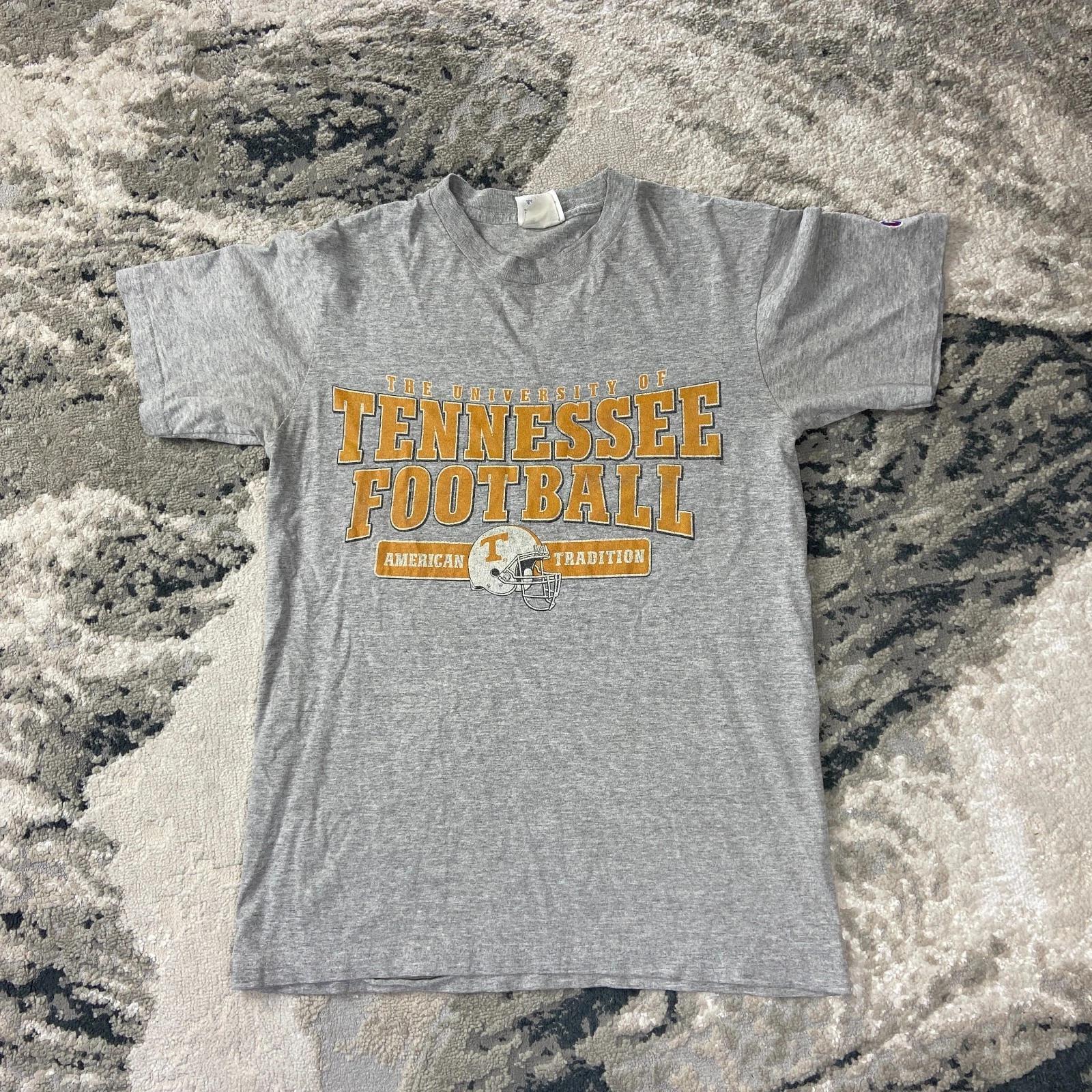 Vintage Tennessee Volunteers T Shirt Sz Small Gray Champion Football NCAA L