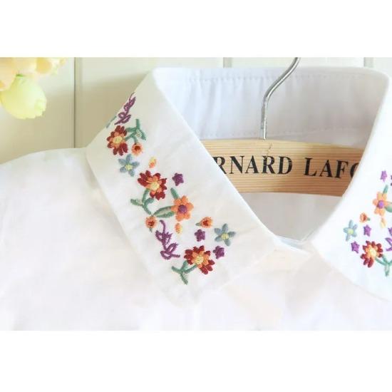 Perfect Match Fashion Novelty Fake Collar For Women Shirt Detachable Collar Solid Flower Embroidery Shirt Lapel Blouse Top Neckwear Jewelry