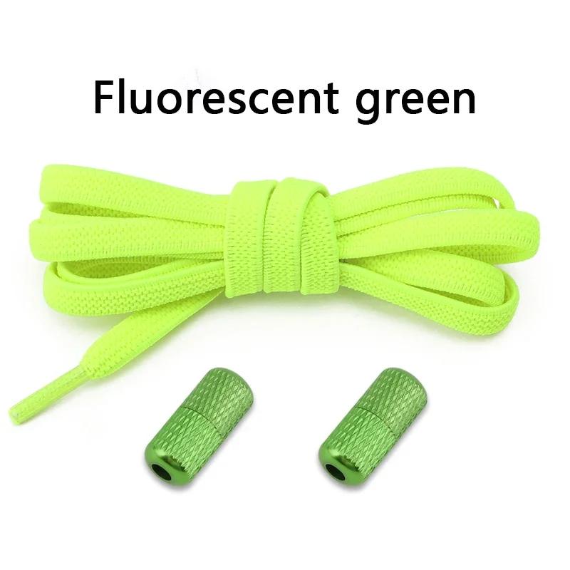 1 Pair Elastic Shoelaces Without Ties Flat Shoe Laces Round Metal Capsules Lock Rubber Band Lazy Shoes Lace For Sneakers