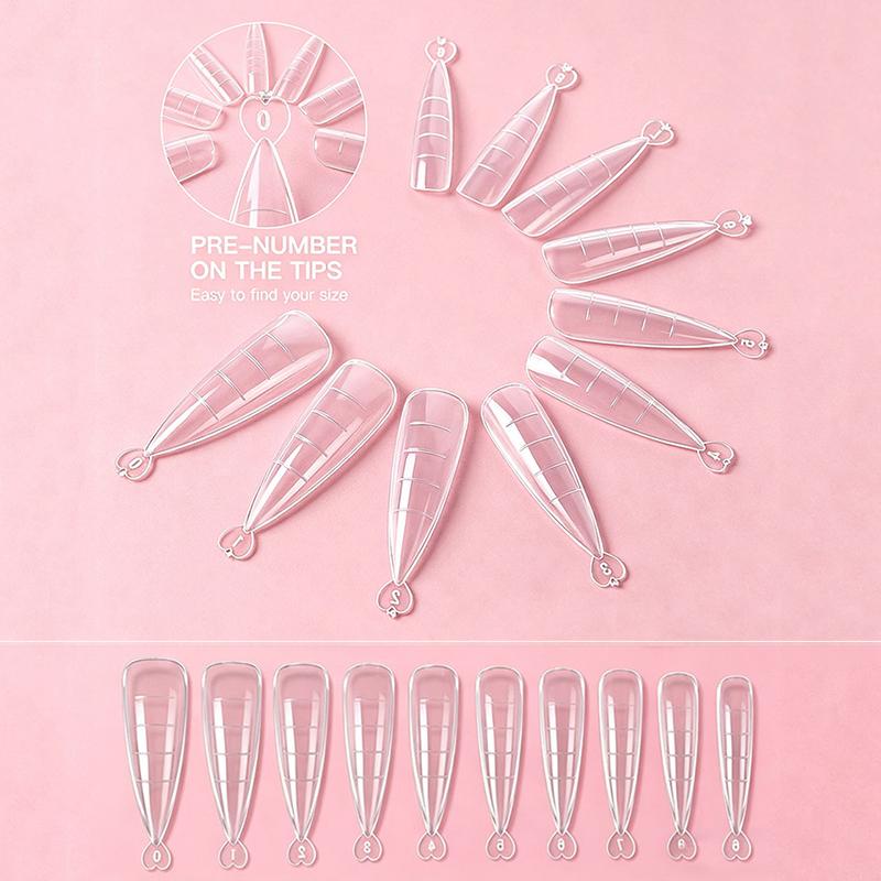 Dual Form Coffin Nail Tips 120pcs  Extension Reusable Mold For Quick and Easy Professional Manicure At Home