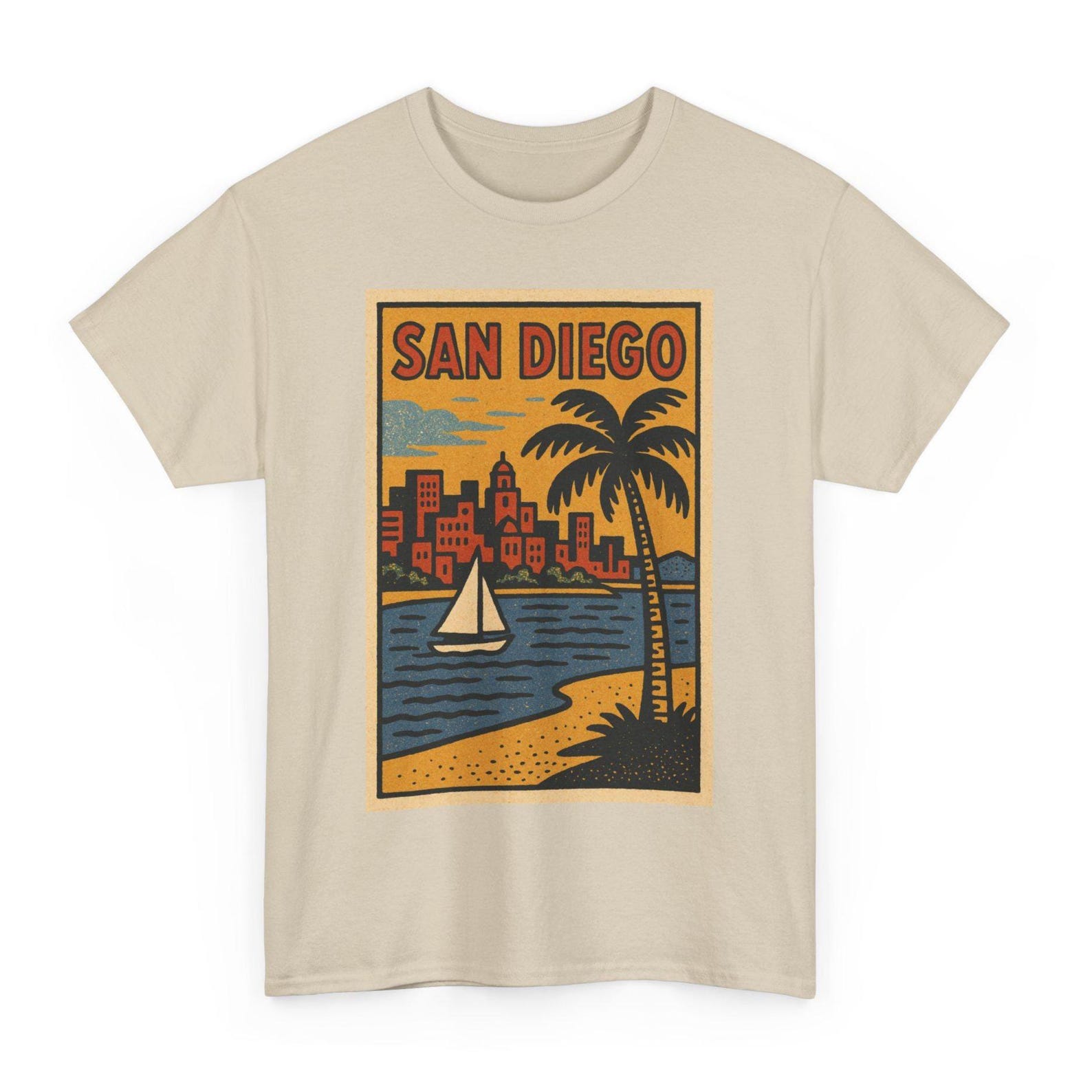 San Diego T-Shirt: Retro Comic California City Skyline Tee 2XL