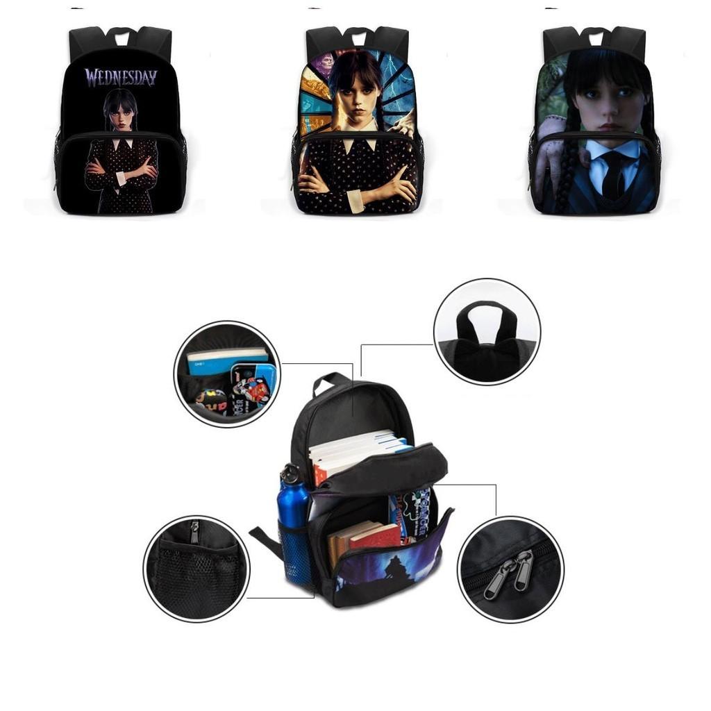 Wednesday The Adams Family Backpack – Large Capacity Schoolbag Travel Bag Kid Gift
