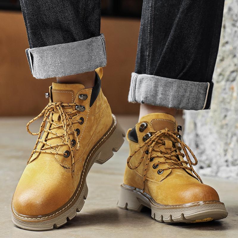 Martin boots new autumn British style retro leather thick-soled rhubarb boots non-slip and wear-resistant boots