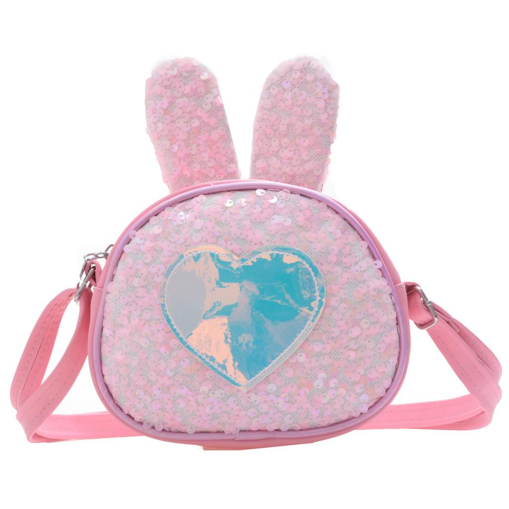 Adorable Korean Style Children's Cute Rabbit Sequin Shoulder Bag For Girls