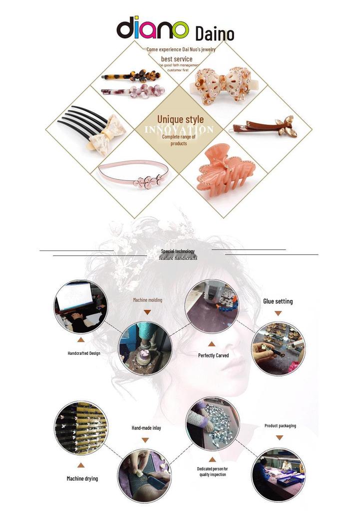 High-End Acetate Claw Clip: Hair-Friendly, Stylish Shark Clip with Rhinestones for Women