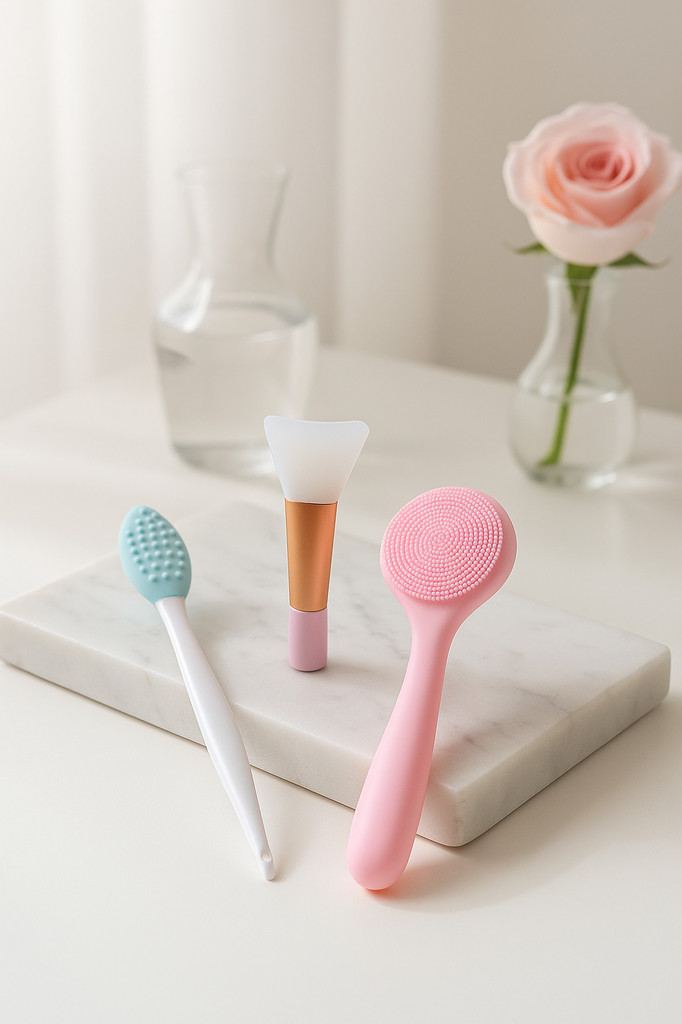 3Pcs Silicone Manual Facial Cleansing Brush Set Blackhead Removal for Deep Cleaning and Gentle Exfoliation Face Mask Applicator