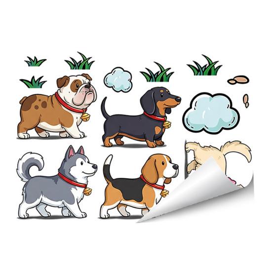 Autocollants pour Voiture Animaux de Dessin Animé Chiens/Chats Marrants qui Marchent Autocollants pour Pare-chocs de Voiture Ordinateur Portable Fenêtre Arrière de Voiture Décoration Murale