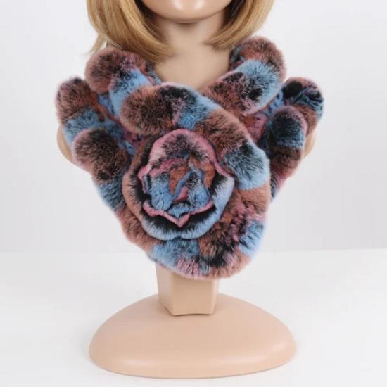 Нові Жіночі Зимові Хутряні Шапки Шарфи Набори Натуральні Теплі Справжні Шапки з Хутра Кролика Рекс Шарфи Леді В'язані Шапки з Натурального Хутра Шарф