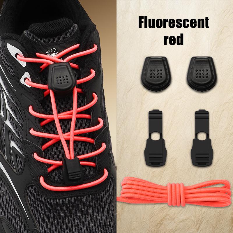 Easy On Off No Tie Shoelaces with Dot Button Quick Lock, Stretch Elastic Laces for All Athletic & Casual, Time-Saving Lazy Laces