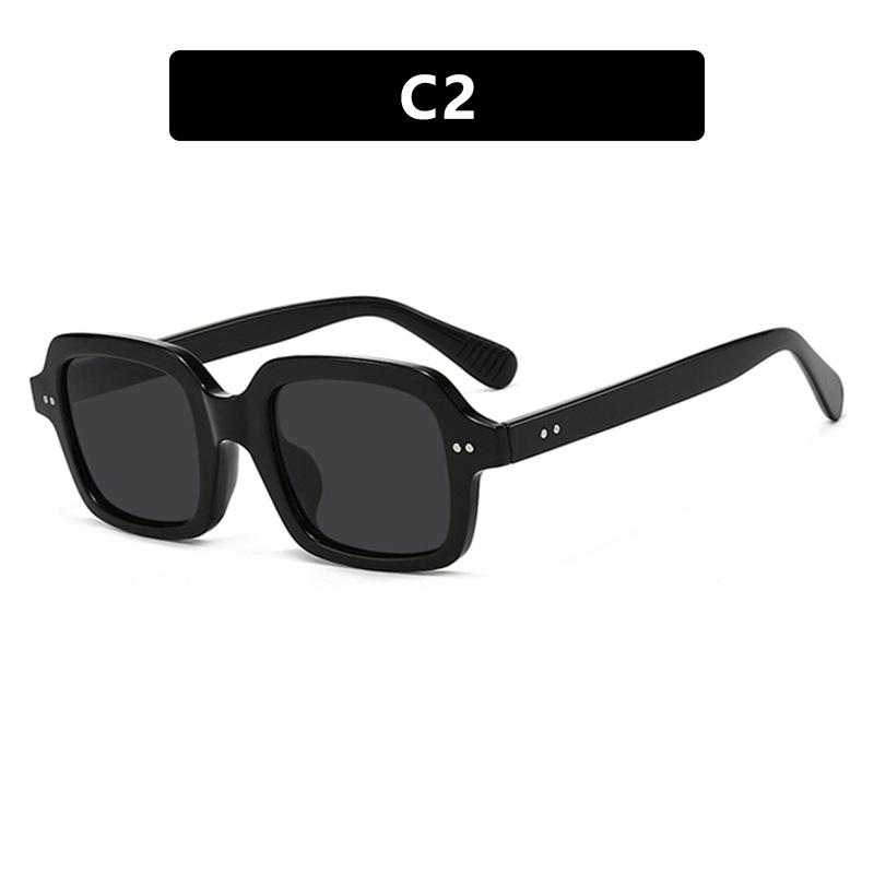 Vintage Punk Rivets Sunglasses Women Thick Frame Sun Glasses Fashion Jelly Color Square Sunshade Eyewear UV400  Oculos