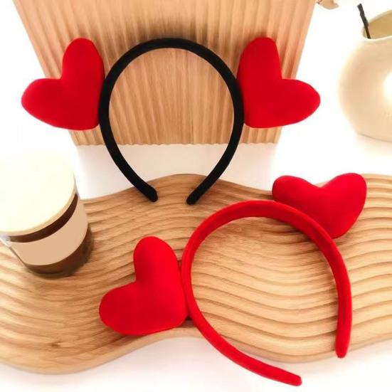 Fascia per capelli Decorazione Cuore Rosso Leggera Elastica Cerchietto per Capelli Fascia per Capelli San Valentino Donna Accessorio Versatile per Capelli