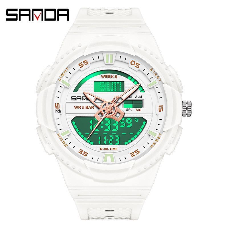 Sanda Fashion Luminous Waterproof Teen Sports Multifunctional Men s Electronic Wristwatch