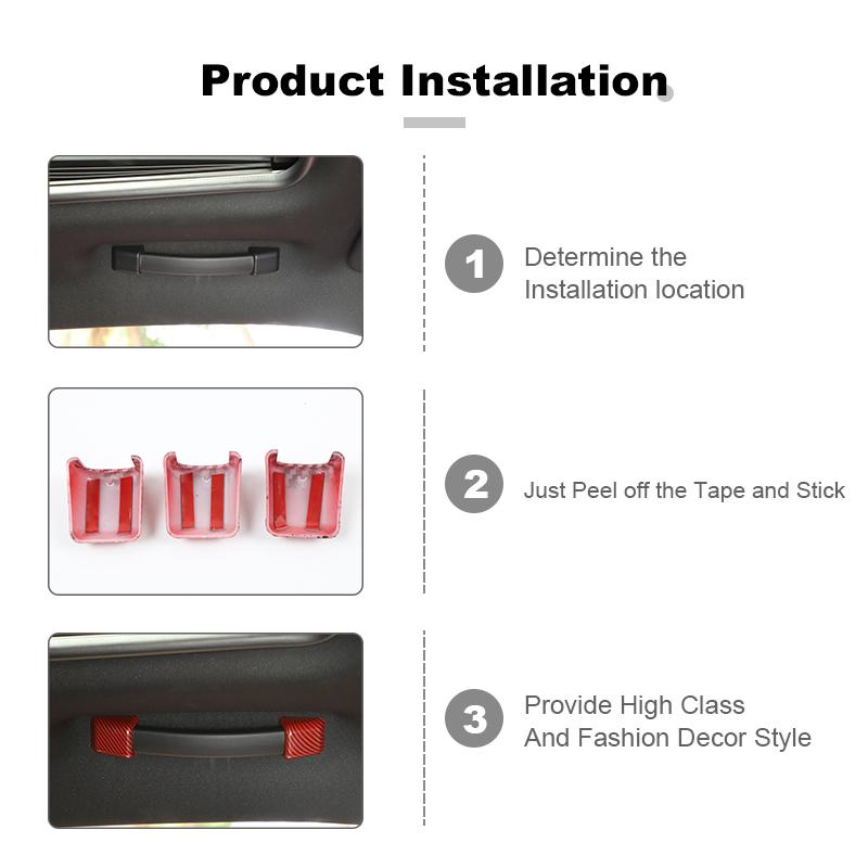  ABS Dach Griff Dekoration Abdeckung Aufkleber Fit Für Dodge Challenger 2010 Up Auto Ornament Innen Zubehör