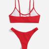 2023 V-Shaped Ribbed Bikini with Split Pants - Sexy Women's Swimwear