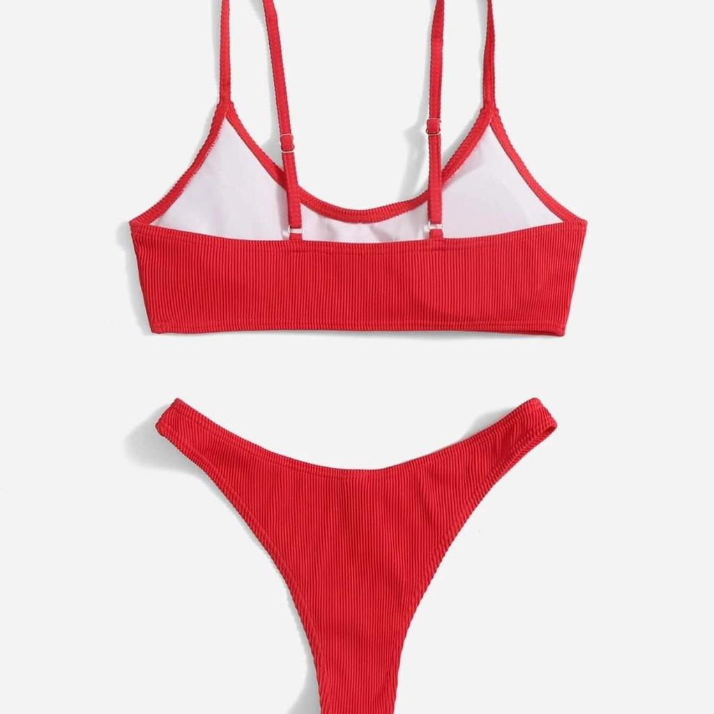 2023 V-Shaped Ribbed Bikini with Split Pants - Sexy Women's Swimwear