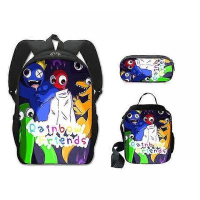 Rainbow Friends Backpack Colorful Boys Girls School Bags Capacity School Students Boys Girls Anime Cartoon Waterproof Backpack