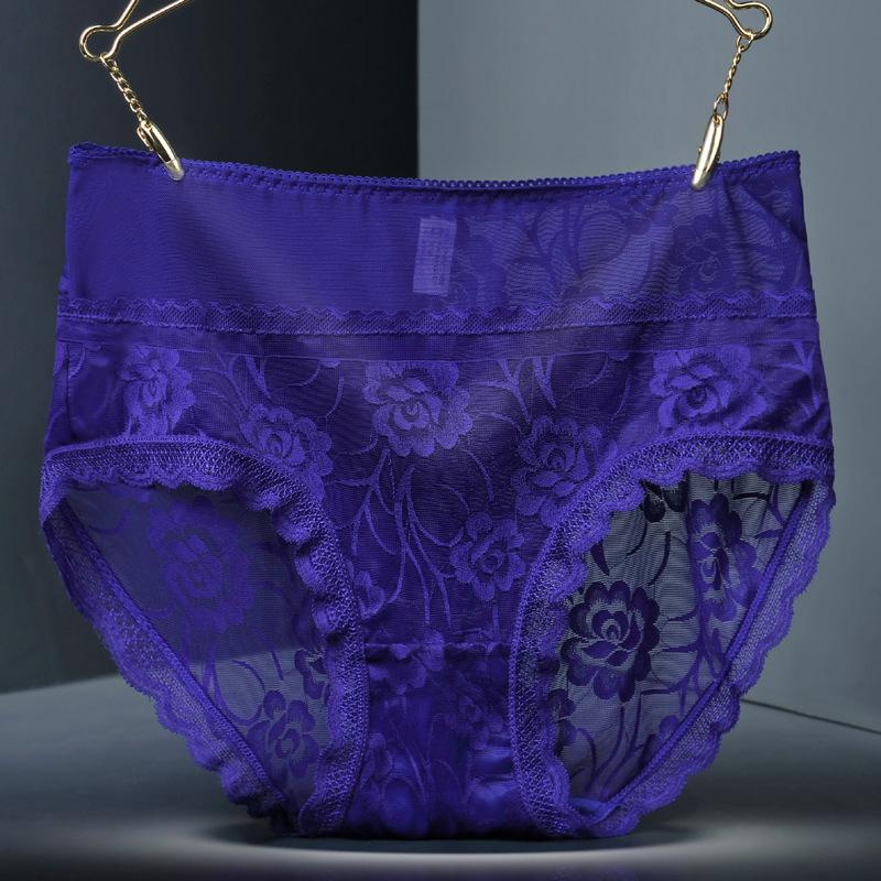 Sexy Lace Traceless Women's Underwear Lifting Hips and High Waist Fat Large Size Briefs Cotton Bottom Crotch