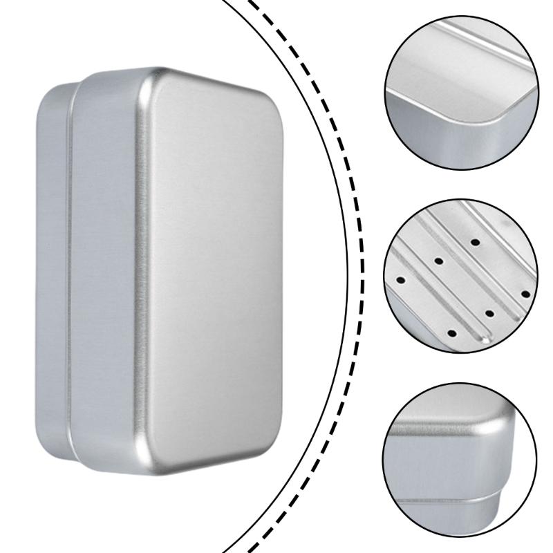 Aluminum Soap Box Travel Soap Dish with Drainages Layer, Waterproof and Rustproof Metal Soap Holder for Home Travel Use