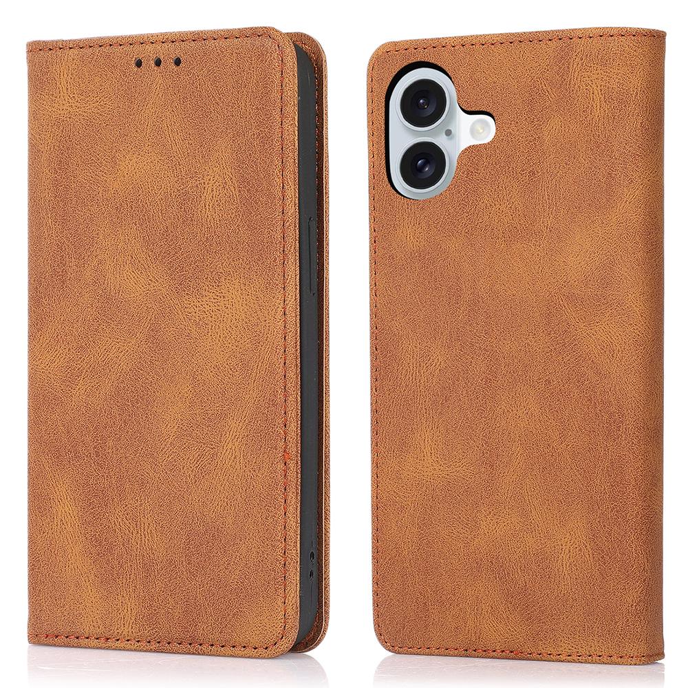 

For iPhone 16 Case Wallet Magnetic Closing Leather Flip Phone Cover E