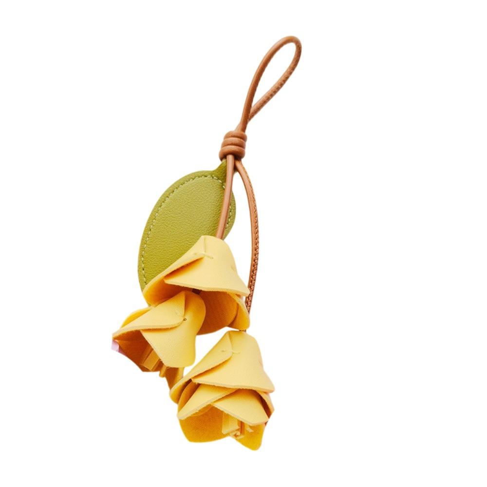 Fashion Pu Leather Tulip Pendant Colorful Bag Charm Lovely Bag Decoration Women
