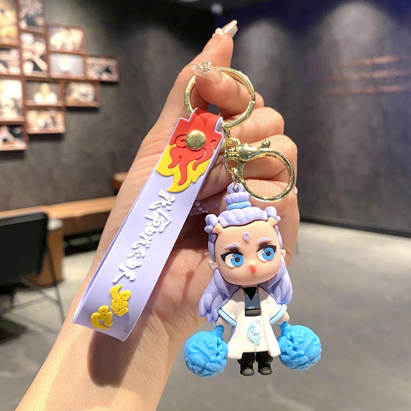 Nezha 2 Devil Child Is Born In The World, Cartoon 3D Three-Dimensional Keychain Pendant Aobing Bag Pendant Small Gift