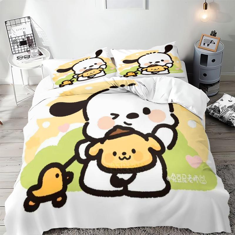 Sanrio Cute Pochacco Bedding Sets Comforter Cover Bed Cover Duvet Cover Pillow Case 2-3 Pieces Sets Room Home Decoration