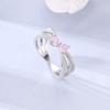 New Design 925 Silver Infinite Pink Zircon Love Heart Shape Ring Finger Rings For Women High Quality Wedding Jewelry Gift