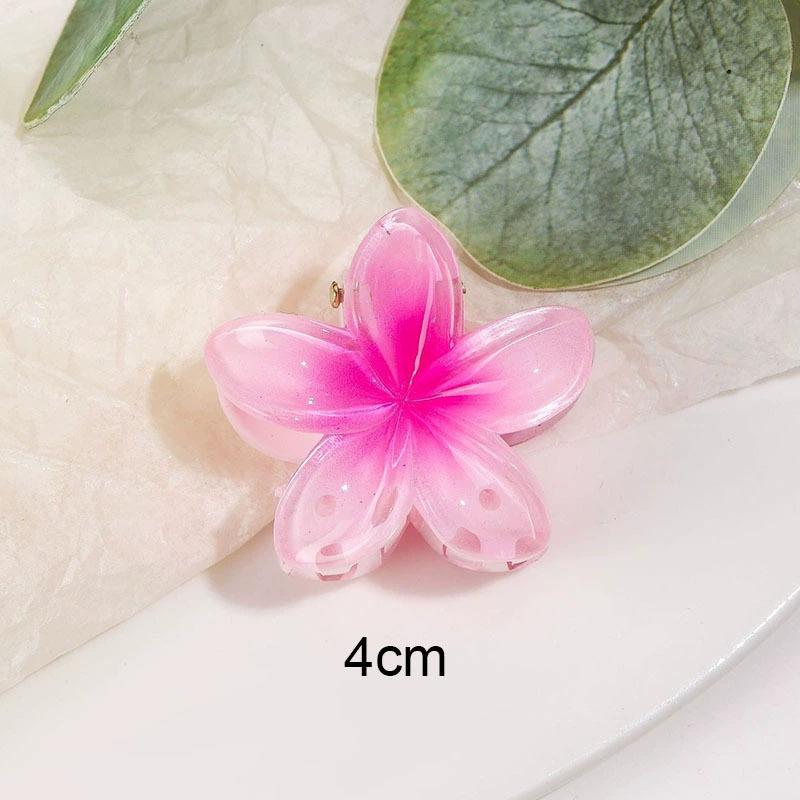 Hawaiian Gradient Hair Clips Flower Hair Claw Mini Fashion Head Wear Hairpin for Women Baby Girls Crab Barrette Hair Accessories