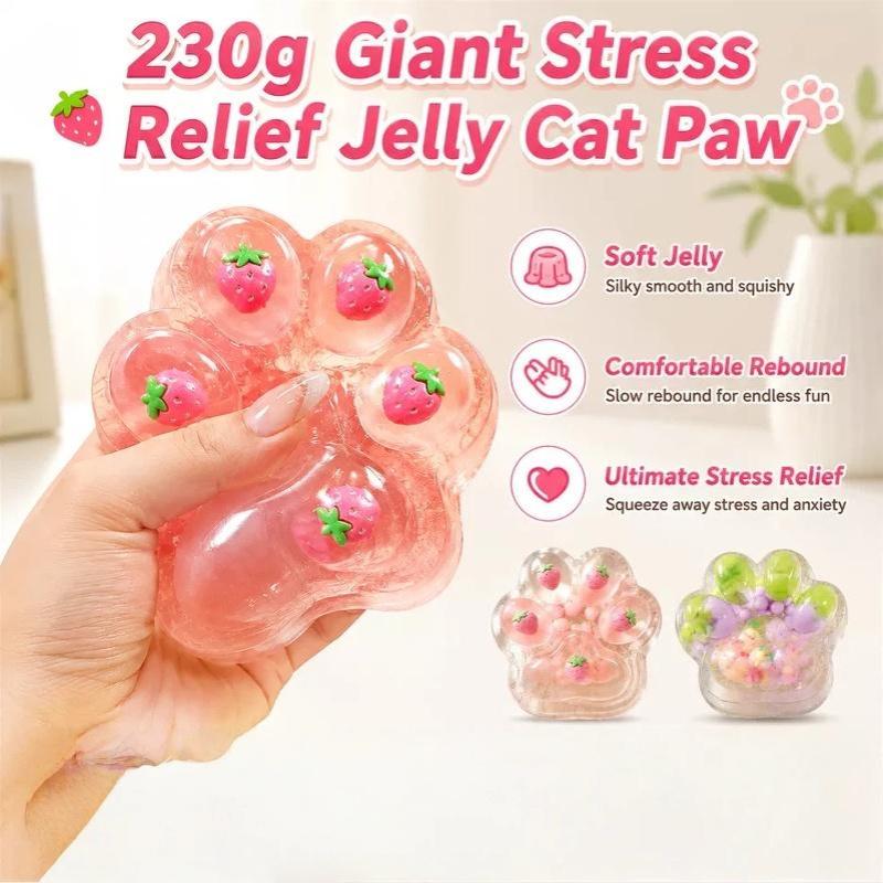 Soft Stress Balls Slow Rising Cat Paw Fruit Designs Fidget Sensory Toy For Kid Strawberry Cat Claw Creative Pinch Fun