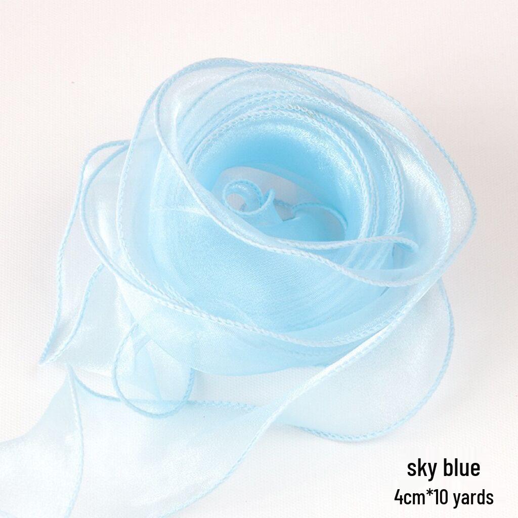 Iridescent Pearl Wave Silk Ribbon: Fishtail Yarn for Floral Arrangements & Decorations