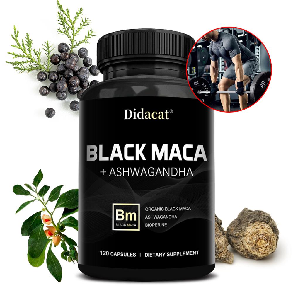 Didacat Black Maca + Ashwagandha Dietary Supplement 120 Capsules