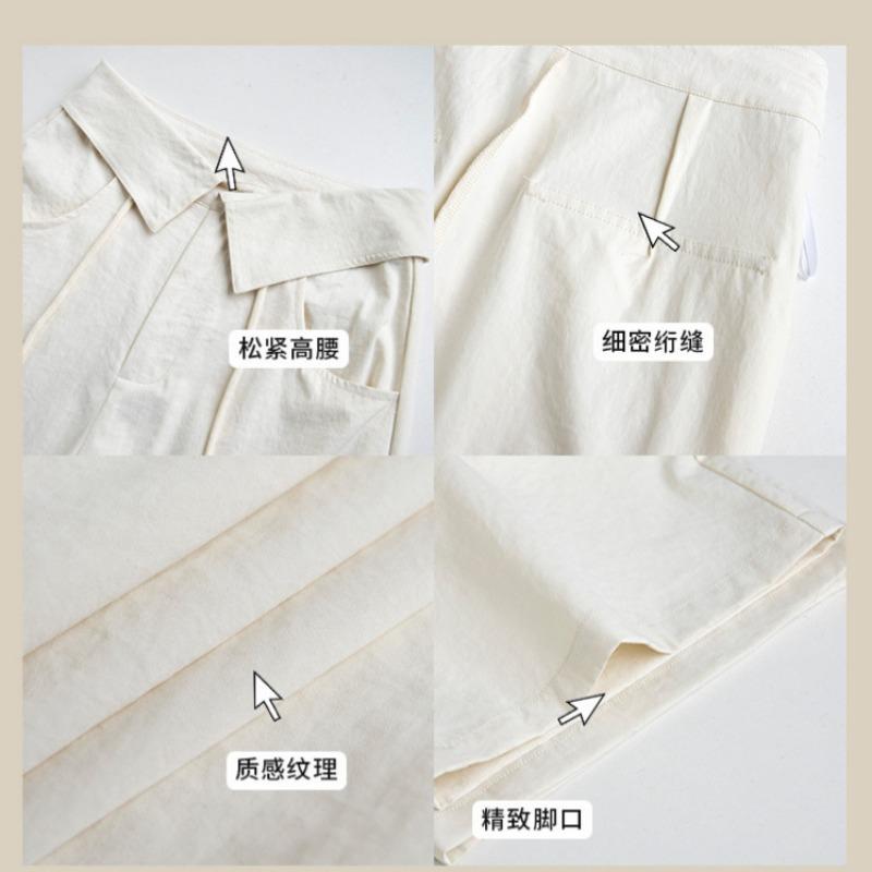 Quick-drying Paratrooper Overalls Women's Autumn New Design Sense Turned Waist Casual Loose Straight Wide-leg Sweatpants