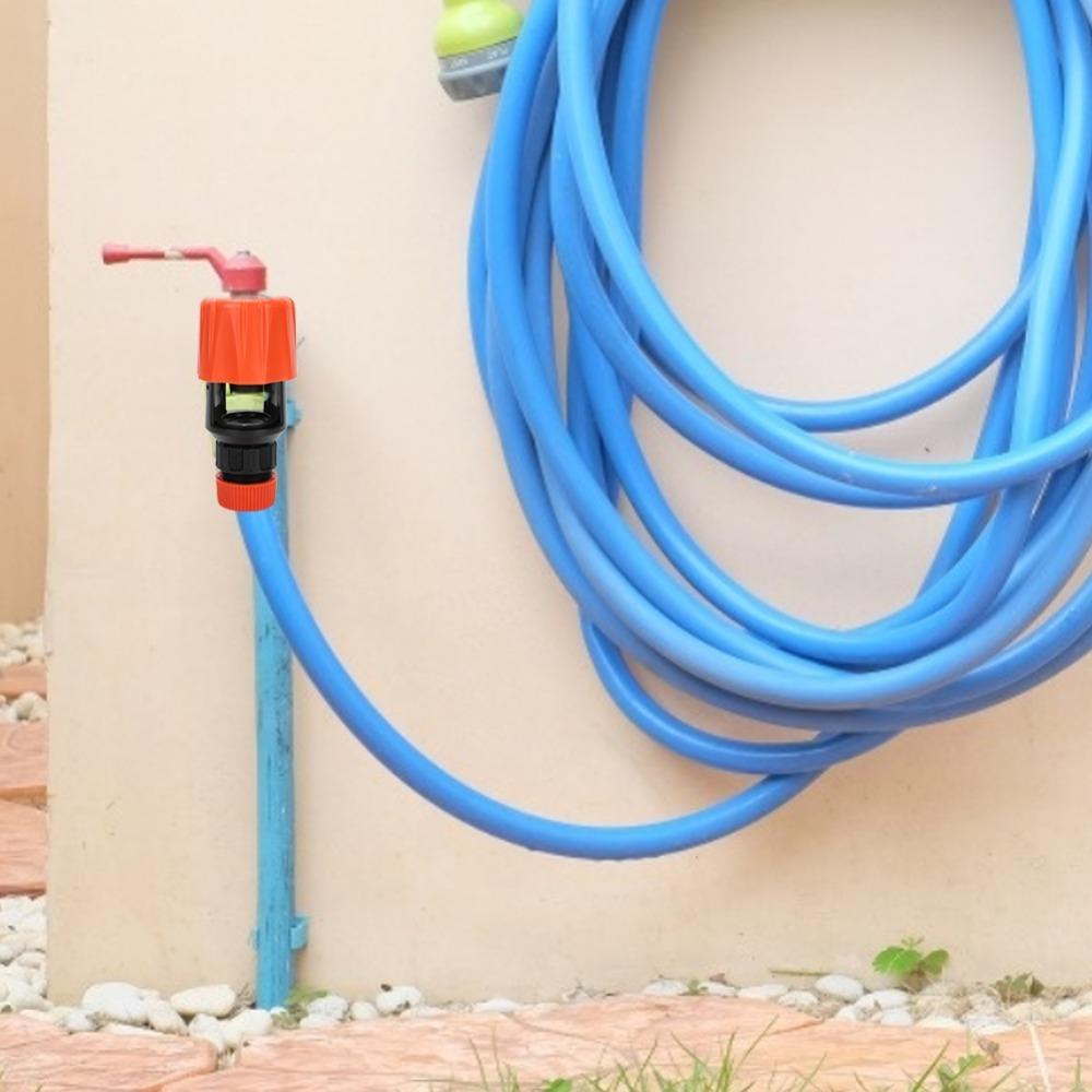 2PCS Leak Proof Garden Hose Adapter ABS and TPR Universal Pipe Connector Garden Watering Use оранжевый