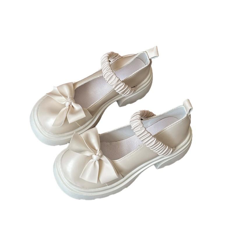 British Style Loafers Small Leather Shoes 2025 Spring New Thick-soled Muffin Sole Thick Heel Single Shoes Women's One-pedal Loafers