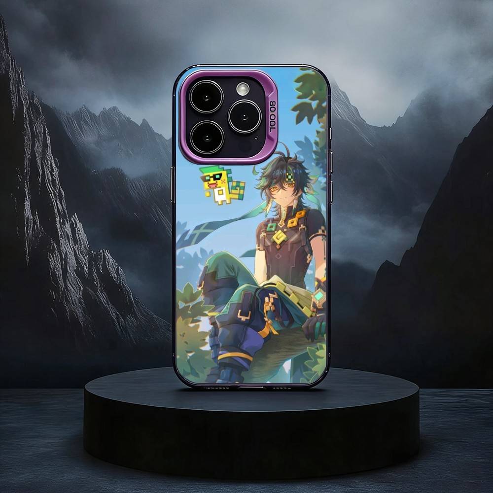 

Genshin Impact Kinich Mualani Phone Case For iPhone17,16,15,14,13,12,11 Plus,Pro Max Black Candy silver phone case iPhone17promax