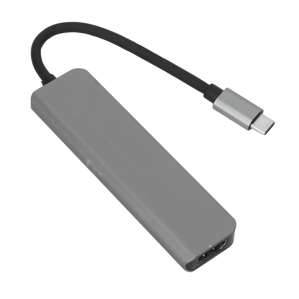 5 in 1 Type C Hub Type C to HD Multimedia Interface USB3.0 2 USB2.0 USB C PD Support 4K 30Hz Plug and Play USB C Hub