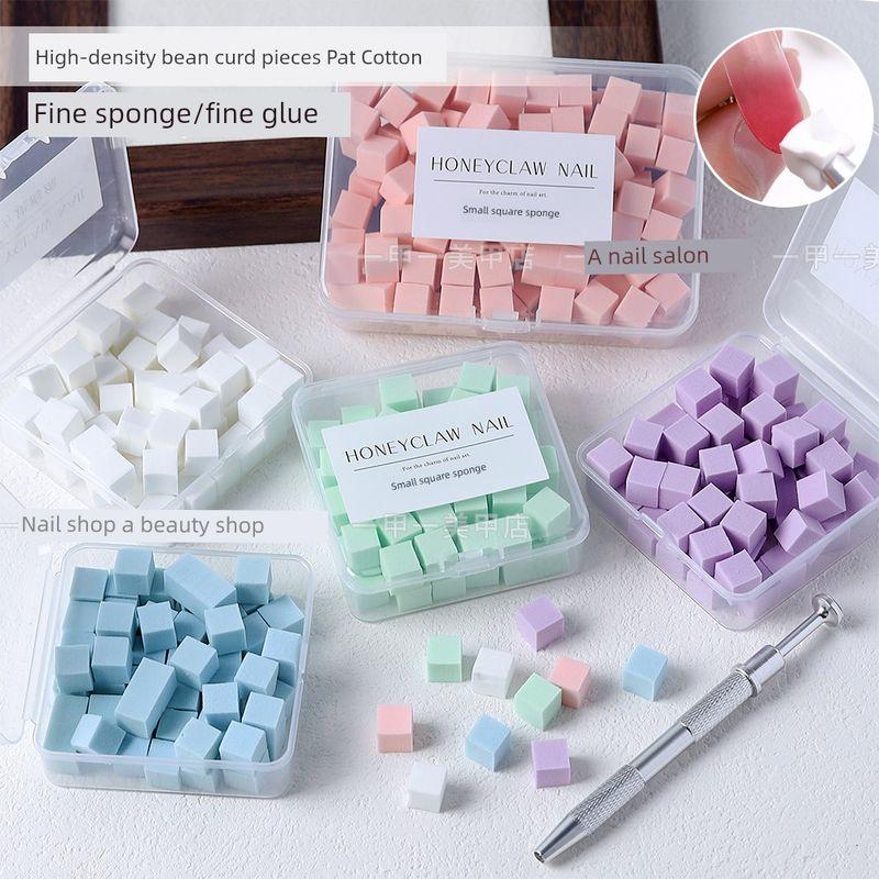 Nail Pat Glue Sponge High Density Tofu Block Powder Puff Blush Gradient Special Grip for Nail Beauty Shop Tool