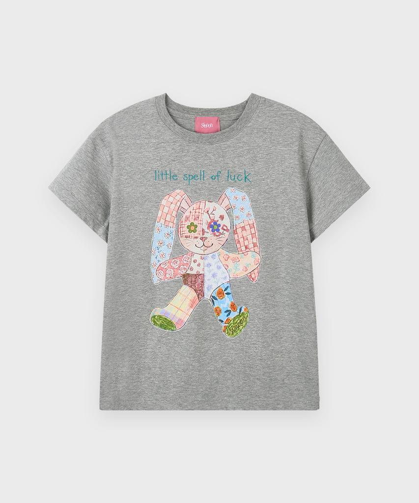 SINOON Patchwork Rabbit T-Shirt (Melange Gray)